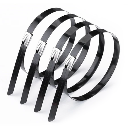 Stainless steel cable tie PVC coated 4.6mm x 300mm - QTY 100