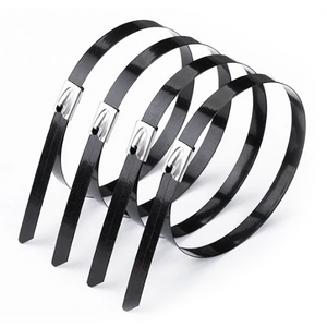 Stainless steel cable tie PVC coated 4.6mm x 300mm - QTY 100